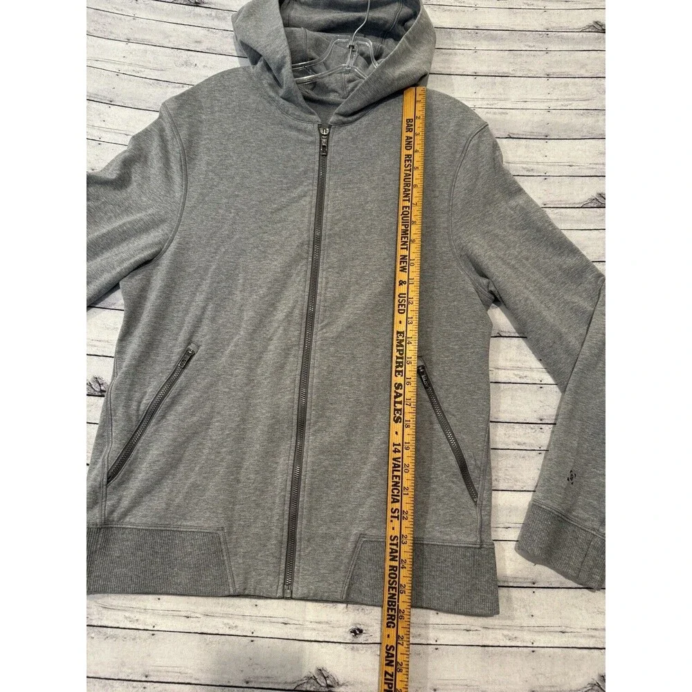 Lululemon Mens Cross Cut Hoodie Sz S Heathered Gray Full Zip Stretch EUC